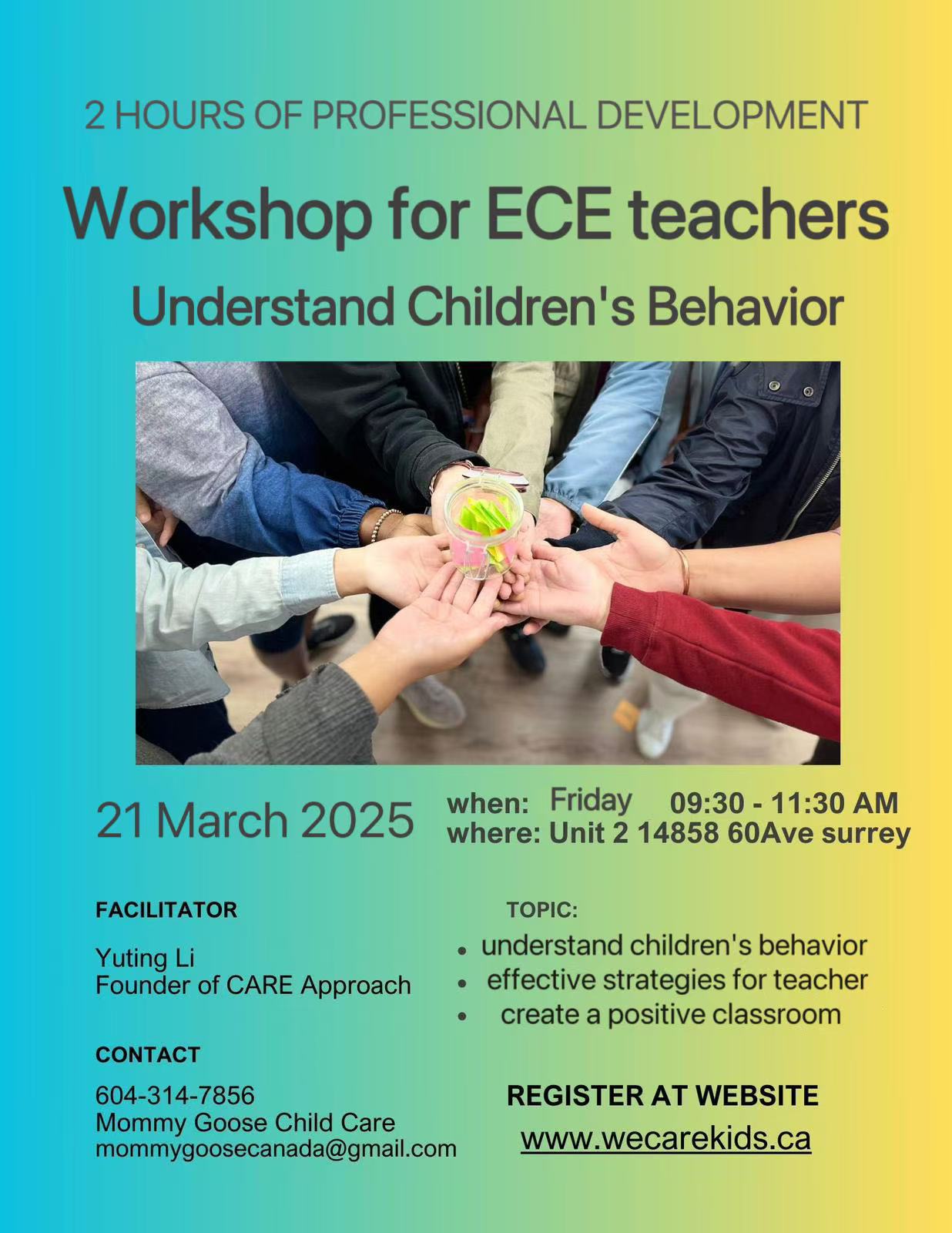 CARE approach Worksop Club 2025, South Surrey, BC